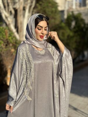 ست عبا و شال مجلسی نقره ای - Image 2