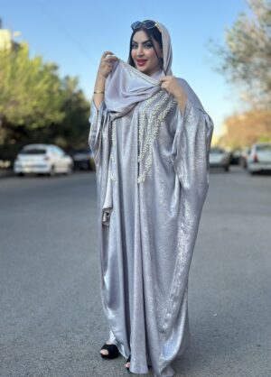 ست عبا و شال مجلسی نقره ای - Image 3