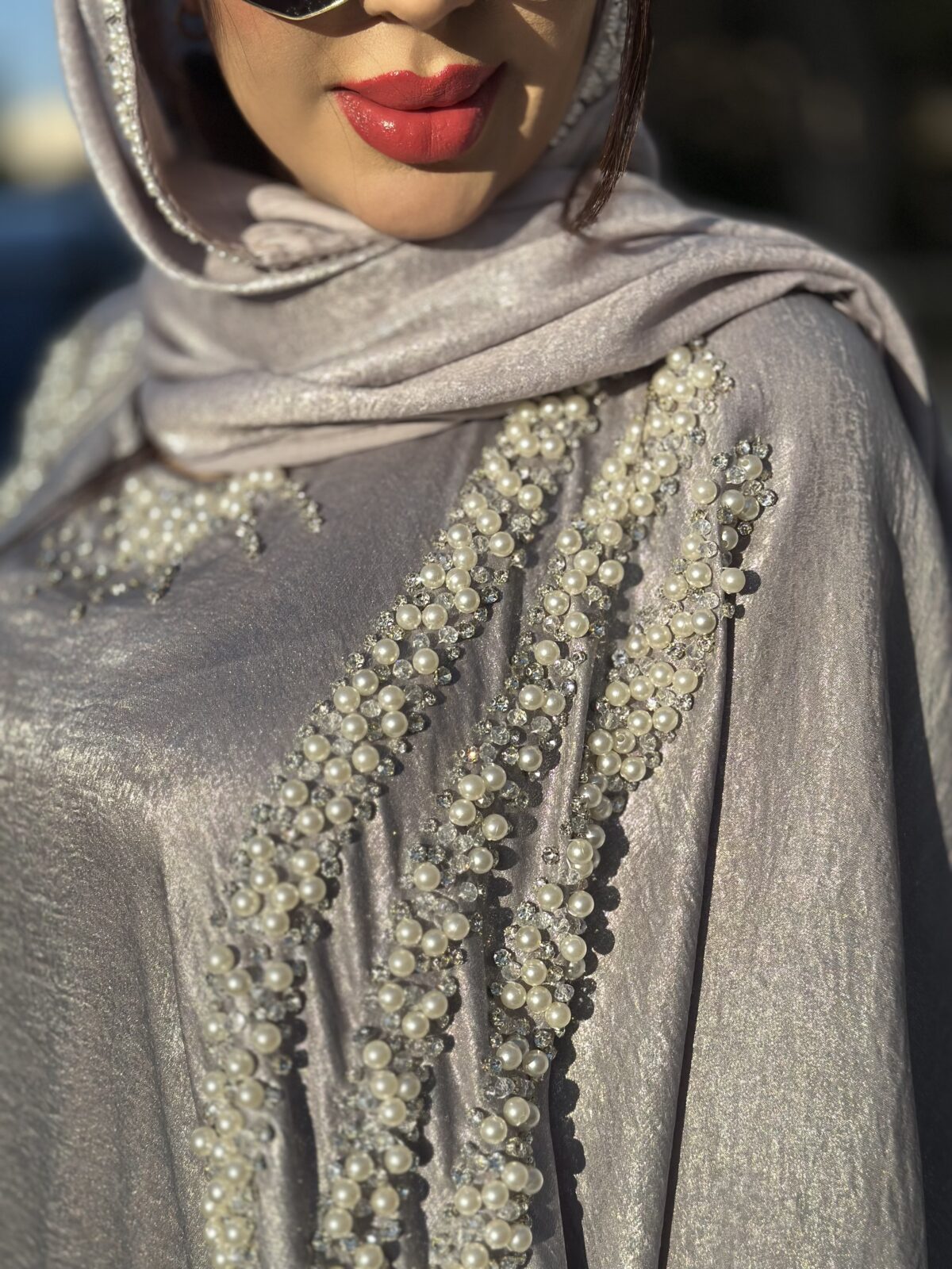 ست عبا و شال مجلسی نقره ای - Image 4