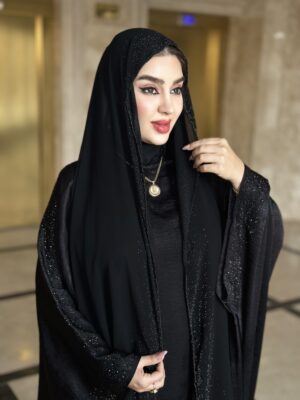 ست شال و عبای اماراتی دنیز (نگین مشکی) - Image 10