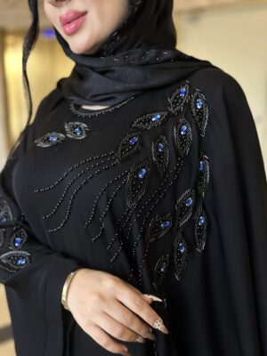 مانتوعبایی مزونی مدل طاووس سنگ آبی💎 - Image 4