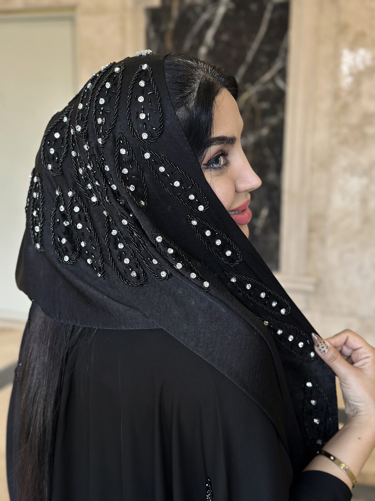 شال مزونی مدل تبسم (مشکی) - Image 3